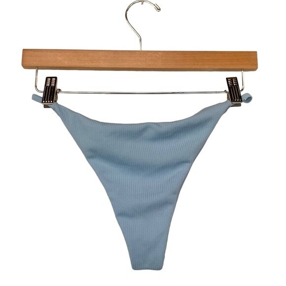 NWOT Zaful | Light Blue Barely There Low Waisted Bikini Swim Bottom L (8) - Picture 4 of 8